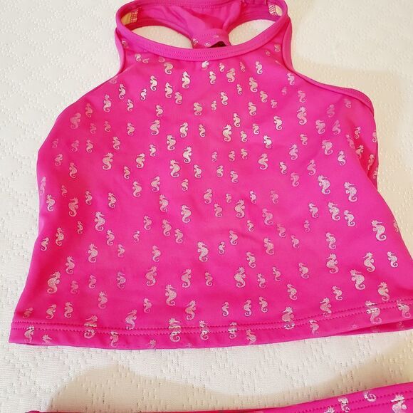 Land's End Seahorse Hot Pink Swim Set Size 2T - Picture 4 of 10